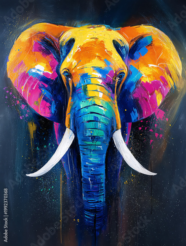 elephant painting, AI generated