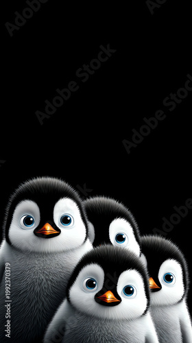 penguin family, AI generated
