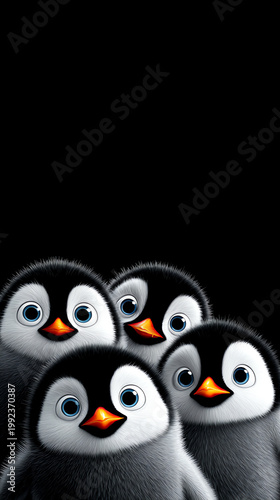 penguin family, AI generated