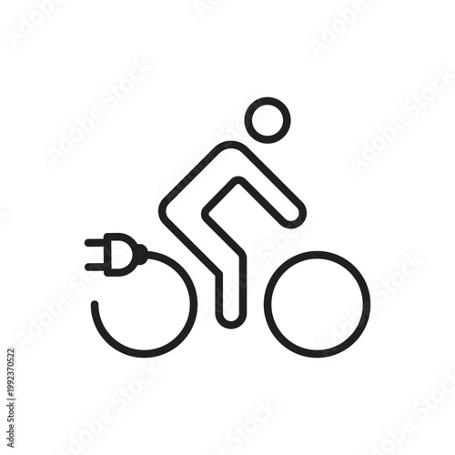 Electric bicycle with plug for sustainable city commuting icon
