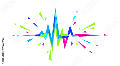 Colorful Heartbeat Line Graphic Design.