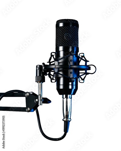 studio microphone on a transparent background