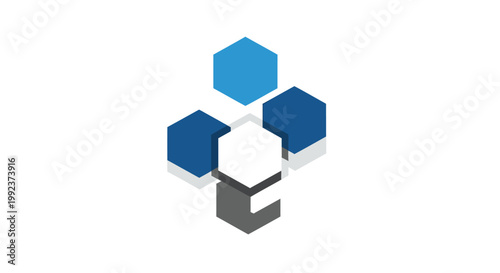 Hexagon shapes logo design.