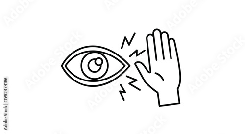 eye protection, hand blocking light, glare shield, vision safety