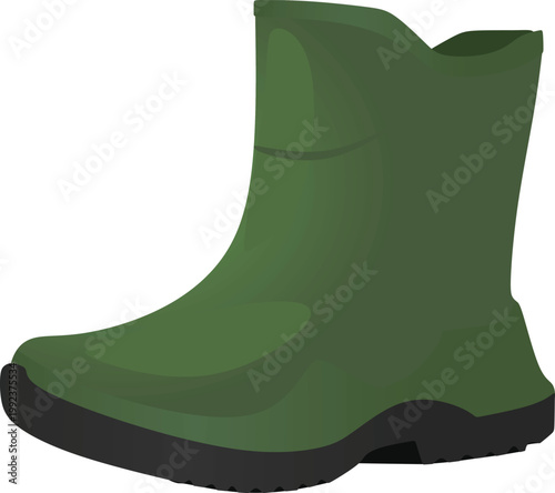 Green  rubber boots. vector illustration