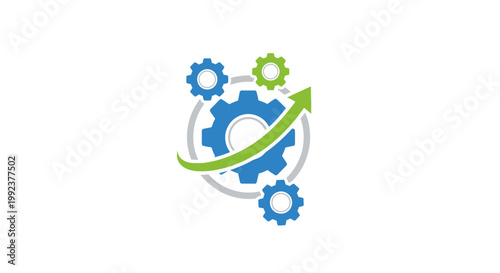 Gear Arrow Business Growth Concept.