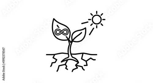 Eco friendly growth, sustainable development, green energy, infinite symbol