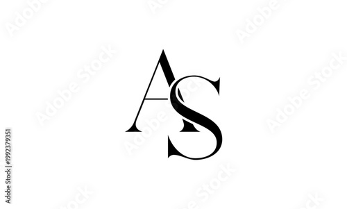 AS initial letter logo or AS monogram