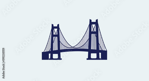 Suspension Bridge Structural Engineering Icon.