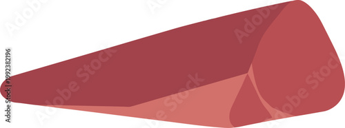 Single thin slice of raw tuna for sashimi