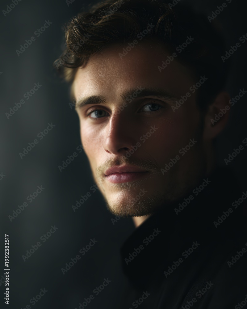 Fototapeta premium Handsome man portrait, clean background