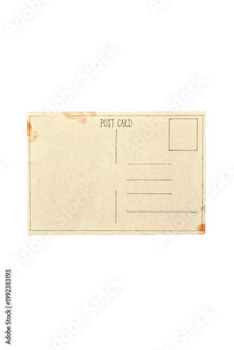 clean, blank postcard on a transparent background