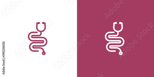 Medical stethoscope design concept with a snake shape for healthcare.