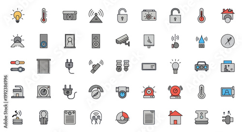 Smart Home Technology Icons Collection.