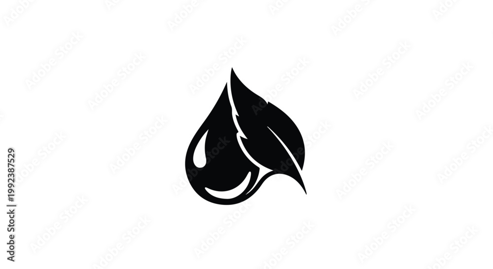 Fototapeta premium black leaf logo design element symbol
