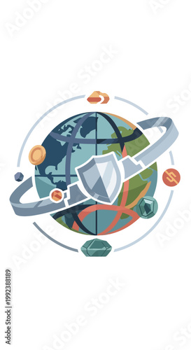 Globe with shield protection.