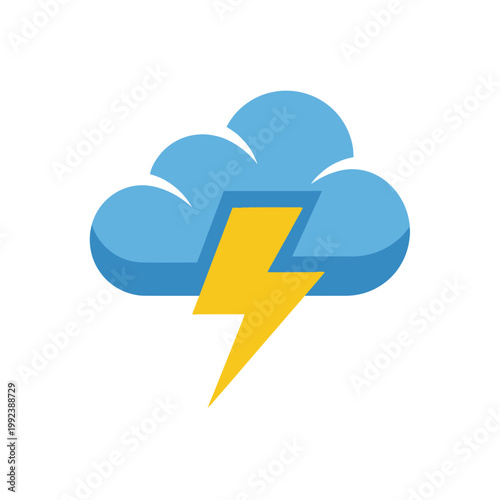 Weather Cloud Lightning Storm Icon.