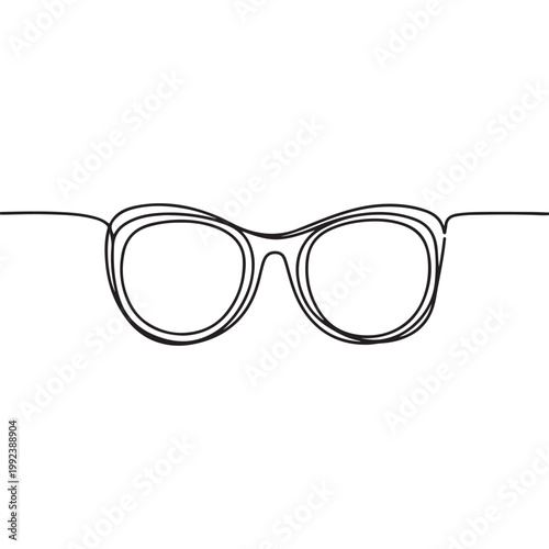 Minimalist Continuous Line Sunglasses – One Line Eyewear Vector Illustration
