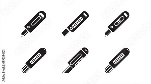 Black digital thermometer icon collection with medical temperature measurement devices in flat style