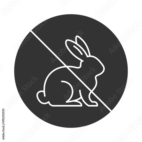 Cruelty Free Line Icon – No Animal Testing Badge