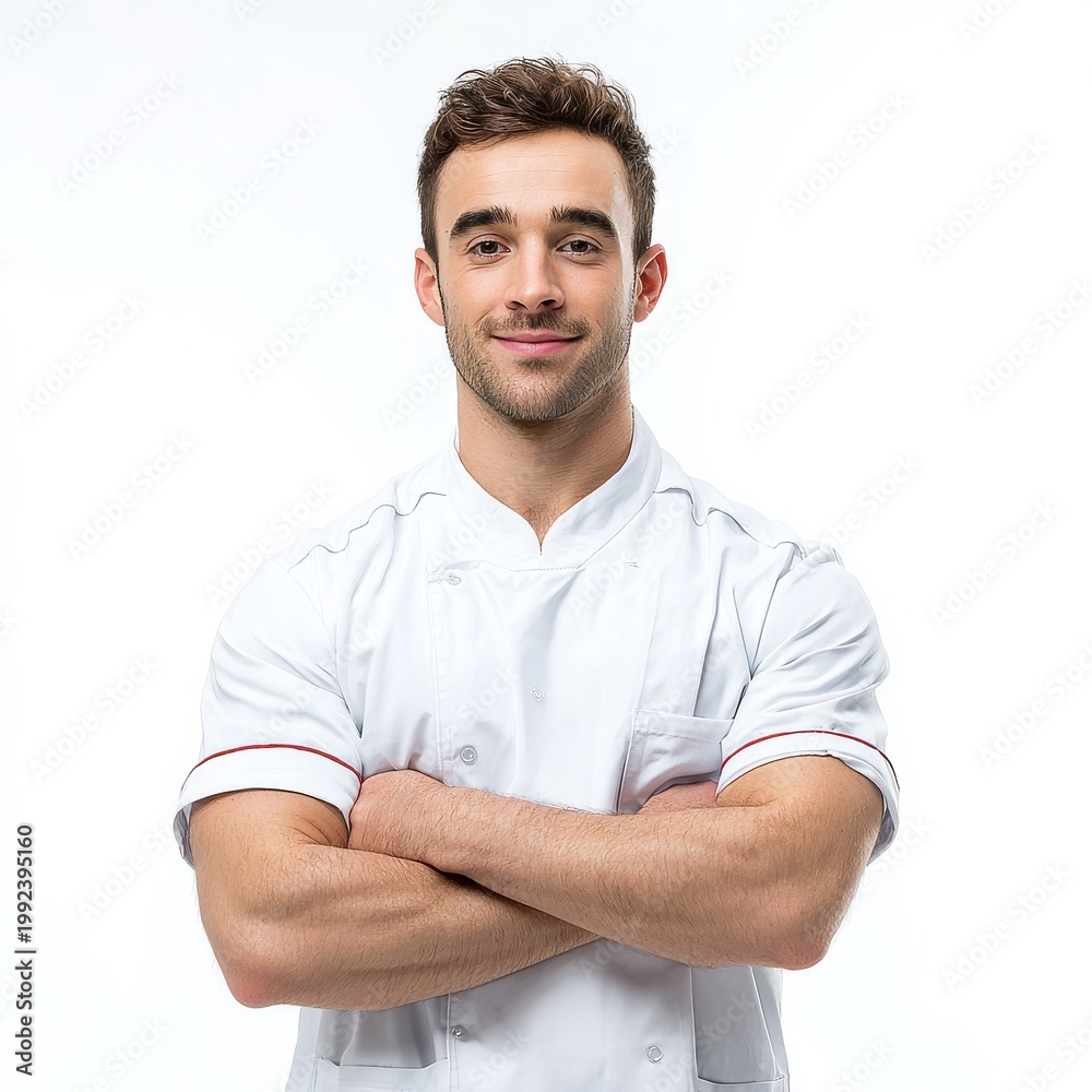 Obraz premium male nurse in uniform on an white background