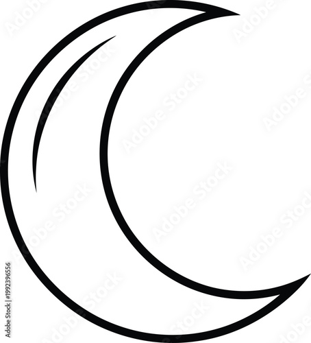 Crescent moon shape symbol icon lunar phase night sky astronomy crescent moon shape symbol icon lunar phase night sky astronomy