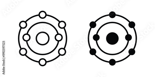 Antioxidant icon design concept. Stroke and flat icons set