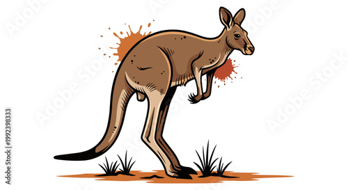 Kangaroo Jumping in the Outback