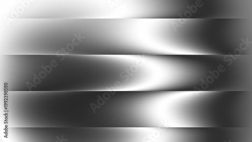 Metallic Wave Bands Abstract Black, White, and Gray Gradient, A Whimsical Symbol of Motion, Reflection, and Depth