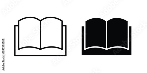 Book icon design concept. Stroke and flat icons set