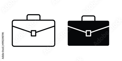 Briefcase icon design concept. Stroke and flat icons set