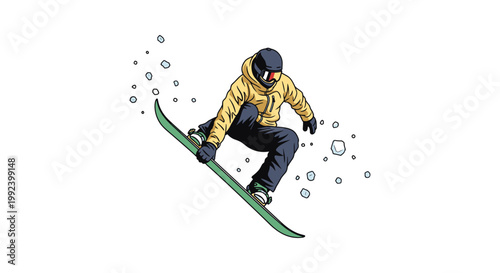Snowboarder Mid-Air Jump