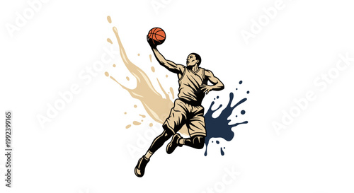 Basketball Player Dunking Action