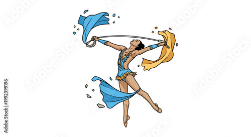 Rhythmic Gymnast With Ribbon