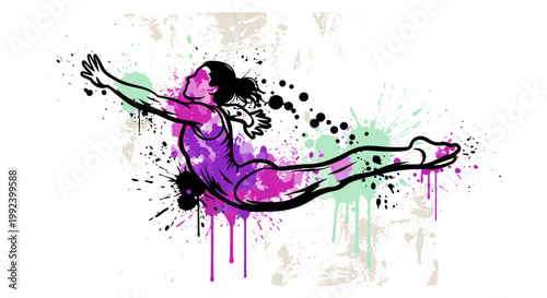 Gymnast In Mid-Air Pose