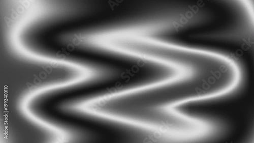 Monochrome Wave Flow Abstract Black, White, and Gray Zigzag, A Whimsical Symbol of Motion, Depth, and Fluidity