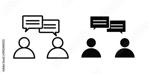 Consulting icon design concept. Stroke and flat icons set