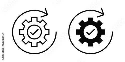 Continuous changes icon design concept. Stroke and flat icons set