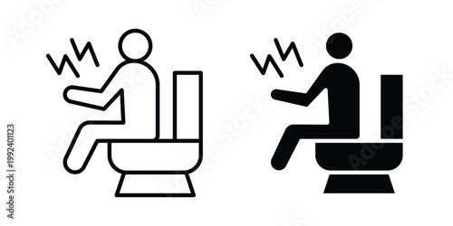 Diarrhea icon design concept. Stroke and flat icons set