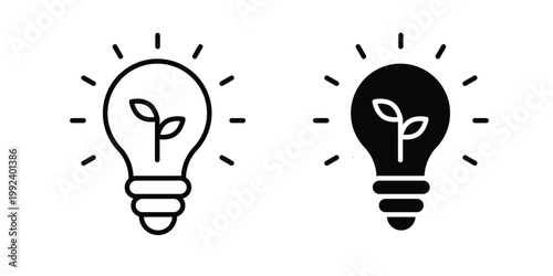 ECO Energy icon design concept. Stroke and flat icons set