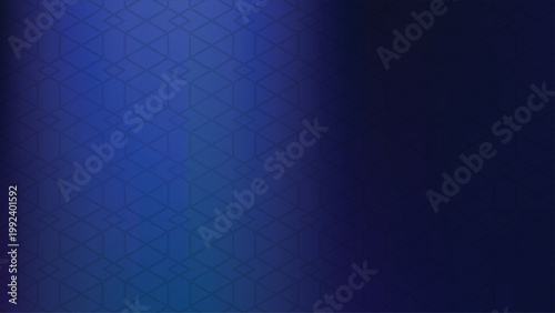 Geometric pattern background in deep blue with subtle gradient and light overlay.