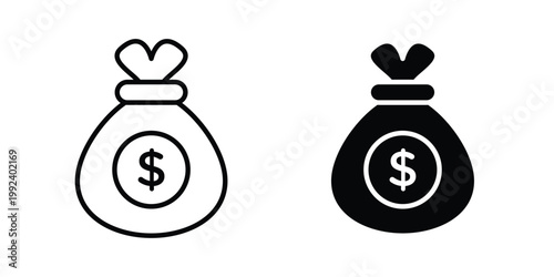 Fixed deposit icon design concept. Stroke and flat icons set