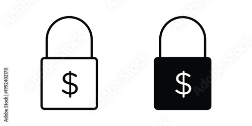 Fixed price icon design concept. Stroke and flat icons set