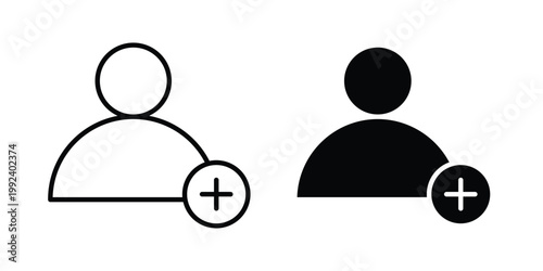 Follower icon design concept. Stroke and flat icons set