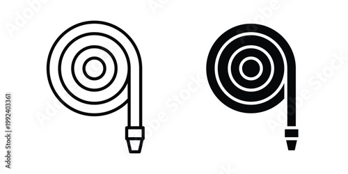 Hose icon design concept. Stroke and flat icons set