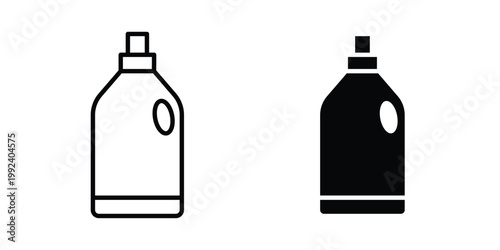 liquid detergent icon design concept. Stroke and flat icons set