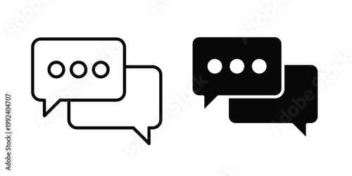 Live chat icon design concept. Stroke and flat icons set