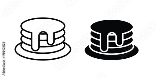 pancakes icon design concept. Stroke and flat icons set
