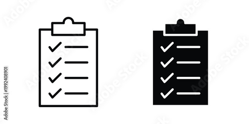 Planning icon design concept. Stroke and flat icons set
