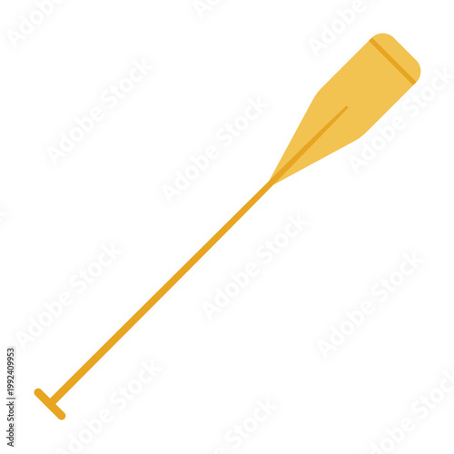 Canoe paddle vector isolated. Kayak or canoe paddle black silhouette. River rafting. Symbol isolated on white background.